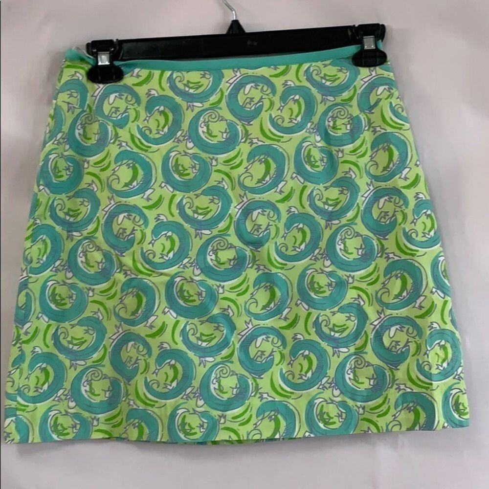 LILLY PULITZER LEAPIN LIZARD PRINT SKIRT SIZE 8